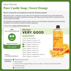 Seven Minerals Castile Soap pump dispenses gentle foam for sensitive skin.