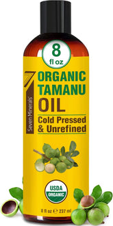 Seven Minerals Tamanu Oil bottle pour for easy skin application and nourishment.