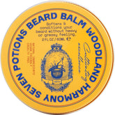 Seven Potions beard balm 2oz container helps soften beard hair for everyday comfort.