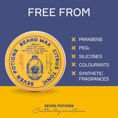 SEVEN POTIONS beard wax Woodland Harmony applying demonstrates easy shaping