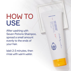 Seven Potions conditioner demonstrate detangling on longer hair.