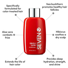 SEVEN Rinzu COLOR Conditioner texture on hand demonstrating rich moisturizing blend