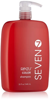 SEVEN Rinzu COLOR Shampoo bottle demonstrating color-safe care for vibrant hair daily
