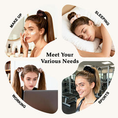 Seven Style light brown velvet scrunchie glides smoothly for comfortable all-day wear.