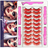 7C SEVENCROWN color magnetic eyelashes define bold cat-eye for cosplay looks.