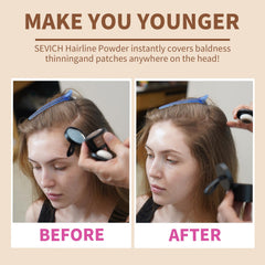 SEVICH Hairline Powder subtly colors beard for a cohesive finish.