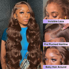 SFTNMEH HD body wave 13x6 lace front reveals realistic parting and volume