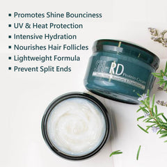 SH-RD Protein Cream hair application step shows even distribution for hydration.