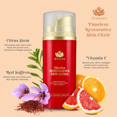 Shankara serum and oil warmed between hands for soft, nourished skin after application.