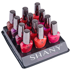 SHANY vibrant color collection swatches show bold shades across glossy, matte, and shimmery finishes.