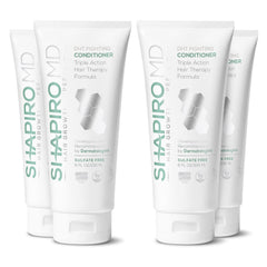 Shapiro MD bottle pour shows vegan formula delivering rich moisture to hair and scalp