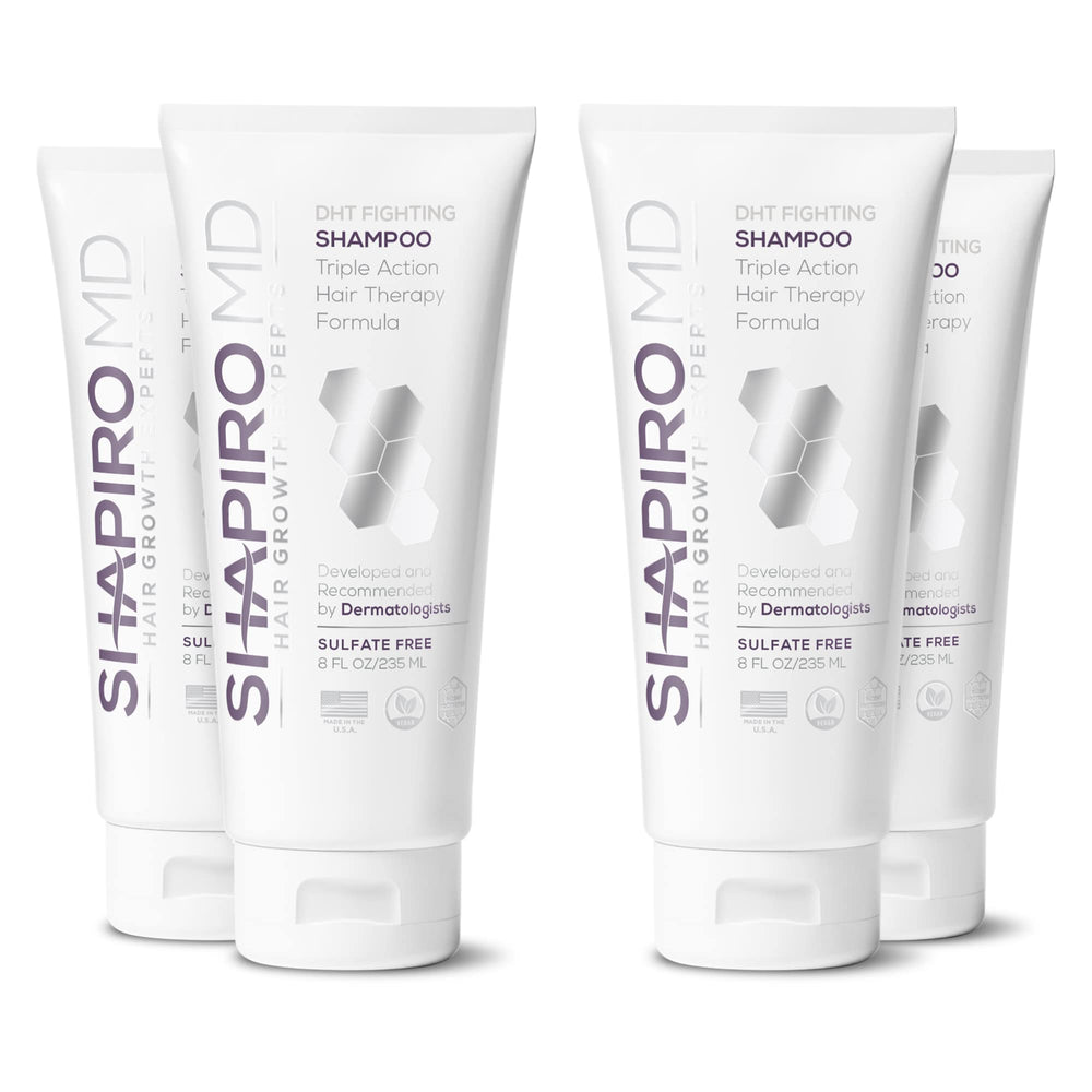 Shapiro MD Hair Growth Experts shampoo bottle with clear label for daily use.