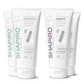 Shapiro MD Hair Growth Experts shampoo bottle promotes daily cleansing with vegan DHT-supporting formula.