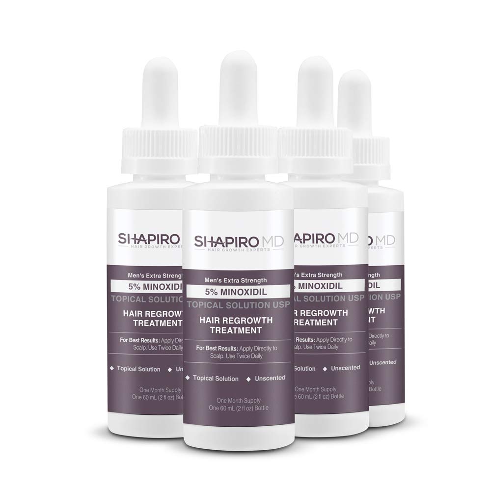 Shapiro MD Minoxidil 5% bottle for daily hair growth routine