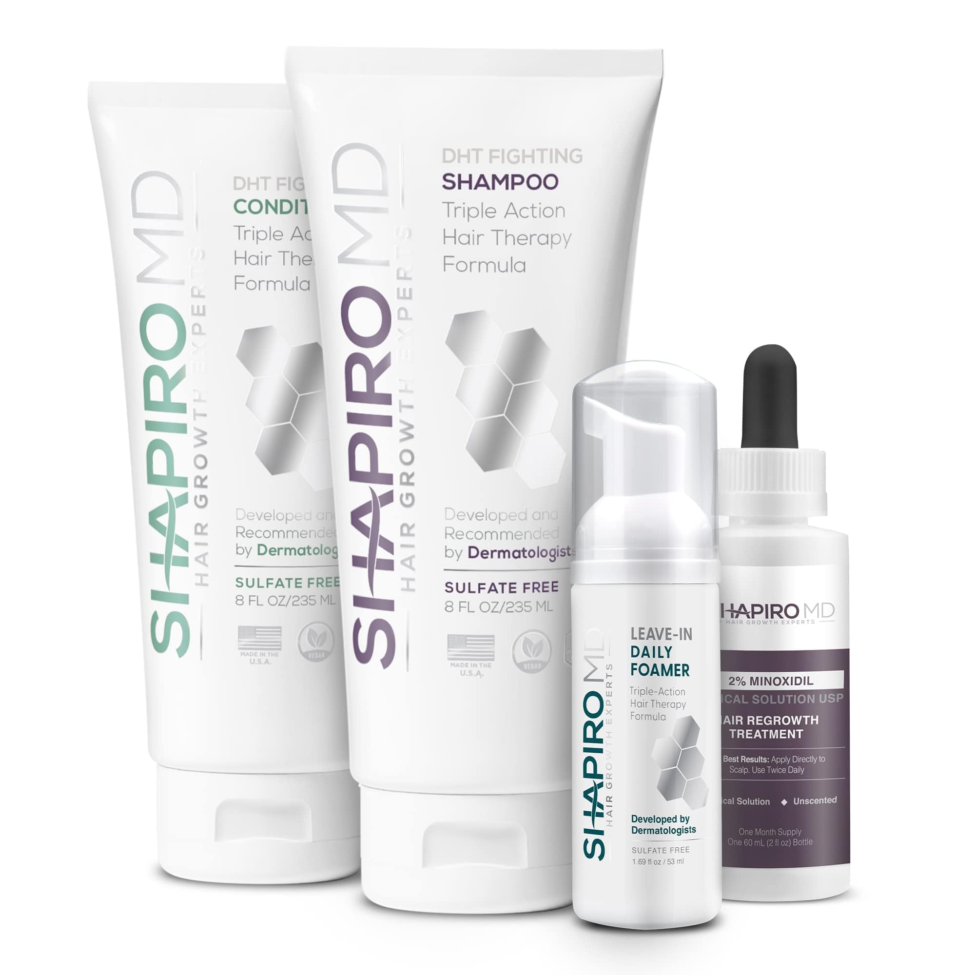 Shapiro MD Regrowth Kit Plus shampoo bottle for daily scalp refreshment.