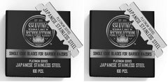 SHAVING REVOLUTION barber single edge blades box, pack of 2 for quick, clean shaves.