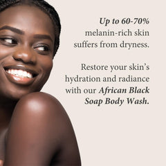 Shea Radiance Unscented label highlighting fragrance-free, gentle cleansing