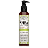 Shea Terra Nilotik’ Oil bottle with coconut lemongrass for lightweight daily moisture.