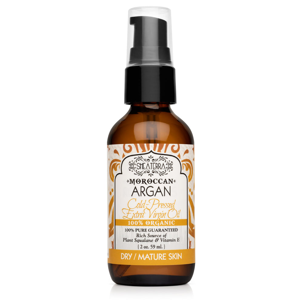 Shea Terra Organics argan oil 2oz bottle for daily skin hydration and hair conditioning
