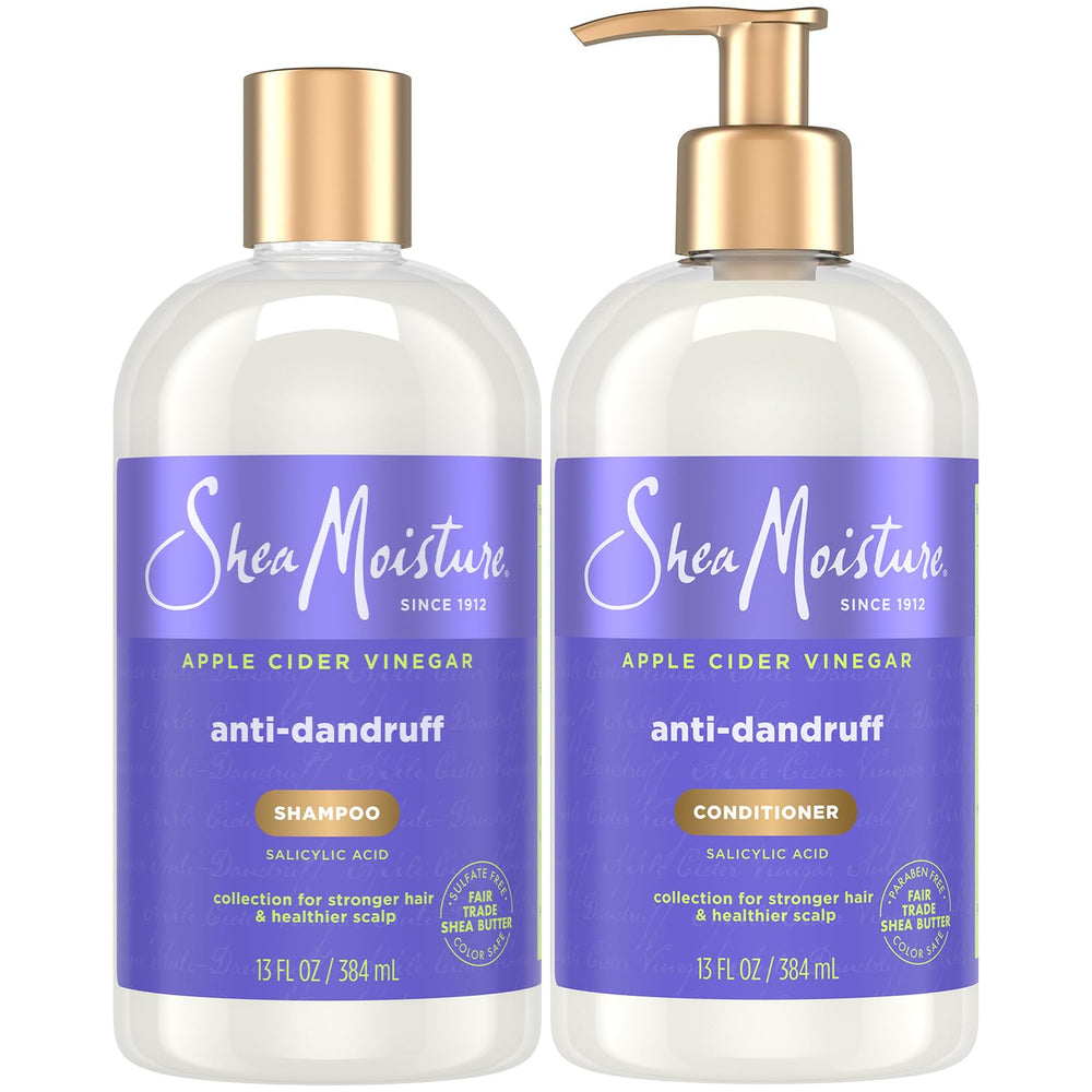Sheamoisture anti-dandruff shampoo bottle for scalp relief and refreshing cleanse.