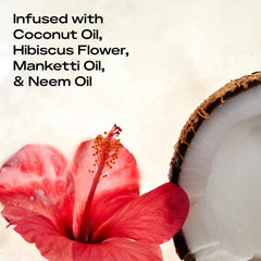 Coconut Hibiscus Curl Enhancing Smoothie close-up showing moisture-rich formula.