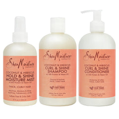 SheaMoisture Coconut Hibiscus Shampoo Bottle for defined, frizz-controlled curls.
