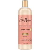 SheaMoisture Coconut Hibiscus Shampoo bottle with frizz control for smoother curls