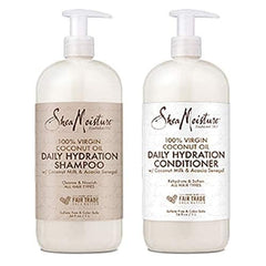 Sheamoisture Coconut Oil Daily Hydration conditioner bottle for hydration and detangling.