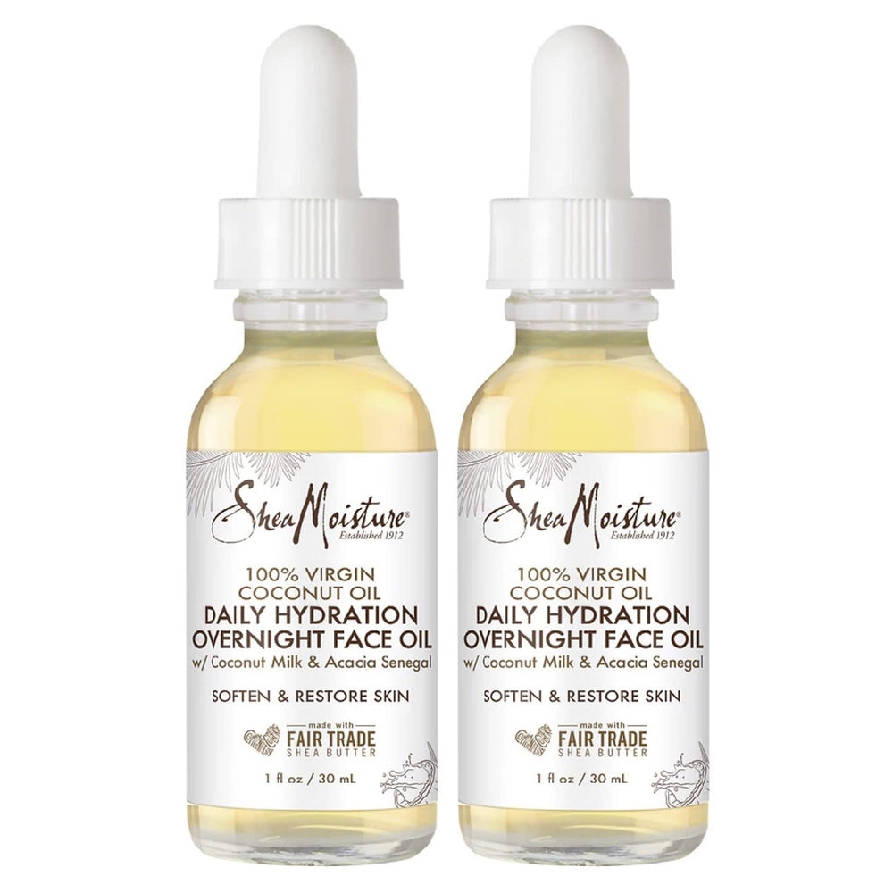 SheaMoisture coconut oil face night bottle for overnight hydration and glow