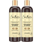 Sheamoisture Jamaican Black Castor Oil Shampoo two-pack bottle front view highlights cleansing and moisture boost