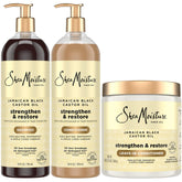Sheamoisture Jamaican Black Castor Oil Shampoo bottle demonstrating nourishing cleanse for damaged hair