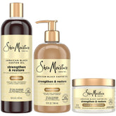 SheaMoisture Jamaican Black Castor Oil Shampoo bottle nourishes dry hair.