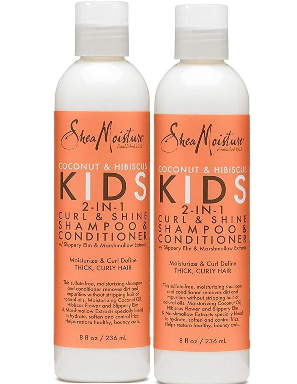 Sheamoisture Kids 2-in-1 bottle with coconut hibiscus boosts gentle cleansing for curly hair