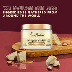 SheaMoisture Leave-In Conditioner with shea butter nourishes, detangles, and softens hair.