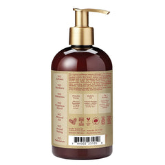 Sheamoisture conditioner bottle being poured on hair for easy application and moisture