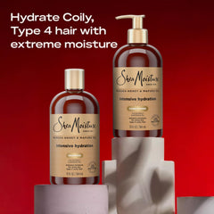 Sheamoisture Manuka Honey Mafura Shampoo for Type 4 hair adds moisture and definition.