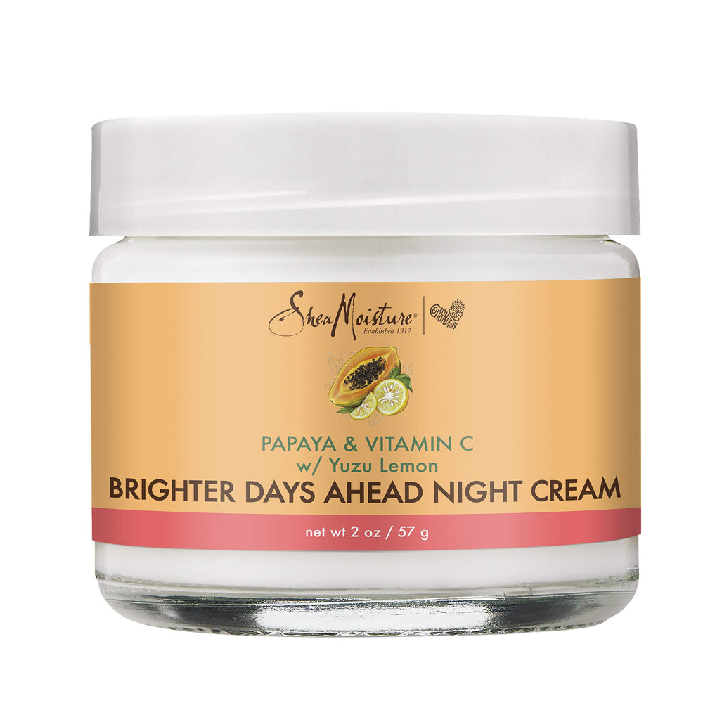 Sheamoisture Night Cream jar close-up showing rich texture and hydration