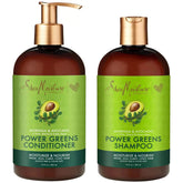 SheaMoisture Power Greens shampoo bottle for moisturized curls