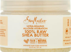 SheaMoisture raw shea butter texture close-up shows creamy moisturization.