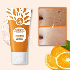 Close-up of gel texture delivering soft citrus exfoliation for refreshed skin with Sheghy