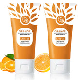 Sheghy orange exfoliating gel scrub on the face for gentle cleansing and glow
