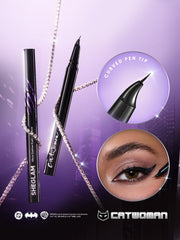 SHEGLAM CATWOMAN Meow Eyeliner creates razor-sharp lines with bold definition.