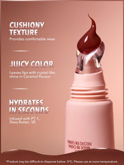 Packaging close-up of SHEGLAM Crystal Glaze lip gloss design.