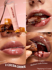Texture close-up of SHEGLAM Crystal Glaze lip gloss for cushiony feel.