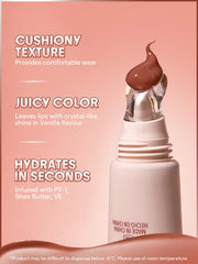 SHEGLAM Crystal Glaze lip gloss applicator demonstrating easy, precise application for plush color