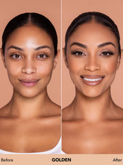 Close-up of the matte finish texture on SHEGLAM foundation.