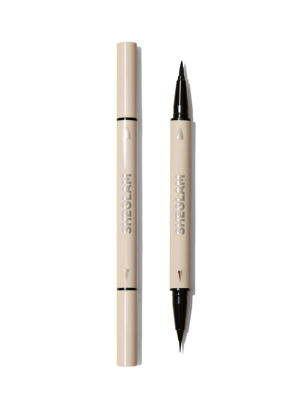 SHEGLAM Multi-Tasker Eyeliner Pen close-up, silky glide for precise lines.