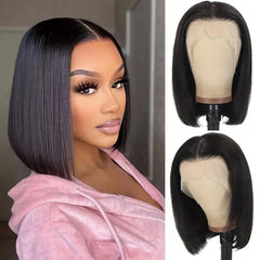 Shesbeauty 10-inch bob wig, straight texture, ideal for quick everyday looks.