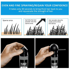 SHIFAKOU keratin-based fibers blend naturally with existing hair.
