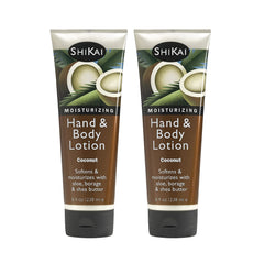 ShiKai Coconut Hand & Body Lotion pack-2 bottle showing hydrating formula for dry skin